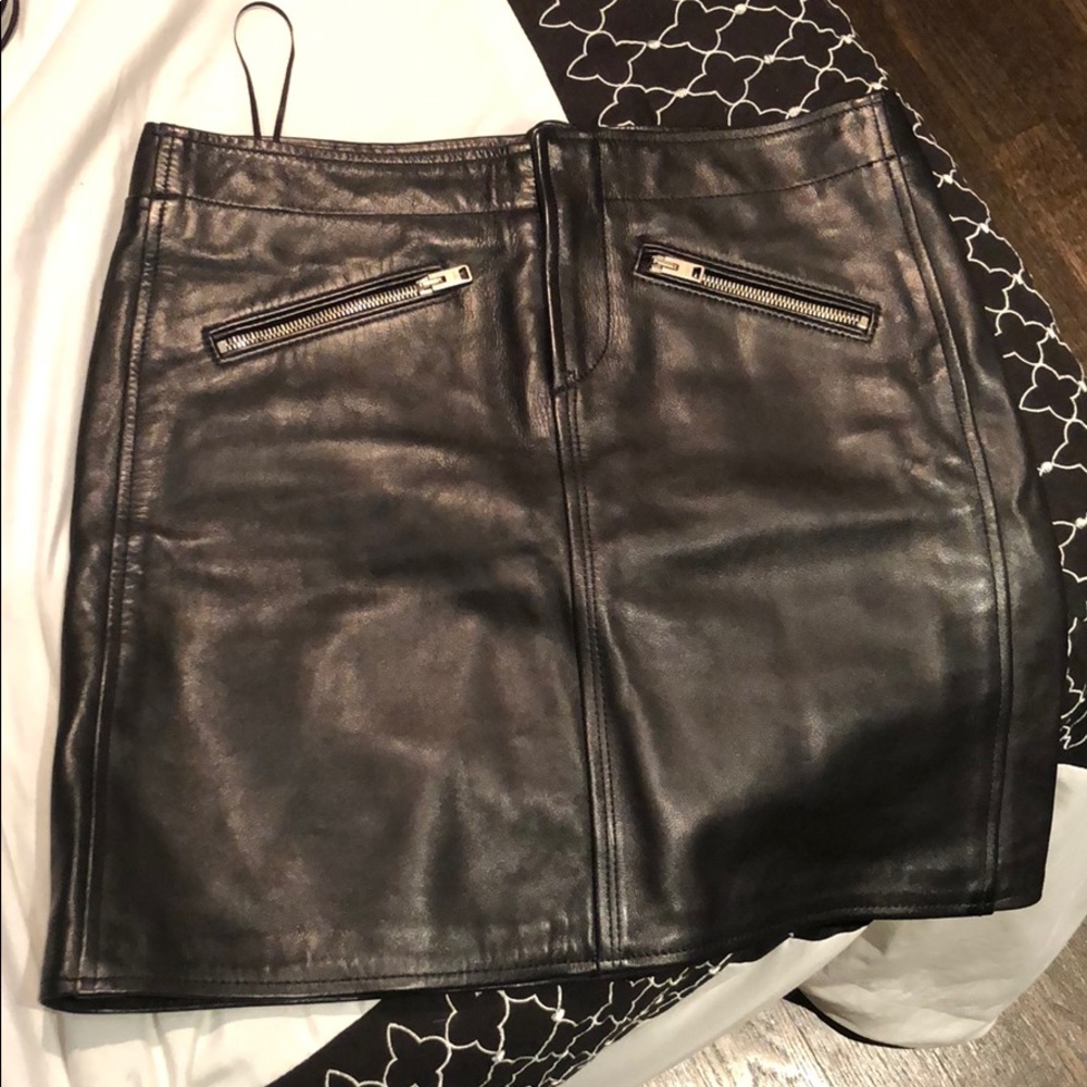 NWT Coach Black Leather Skirt